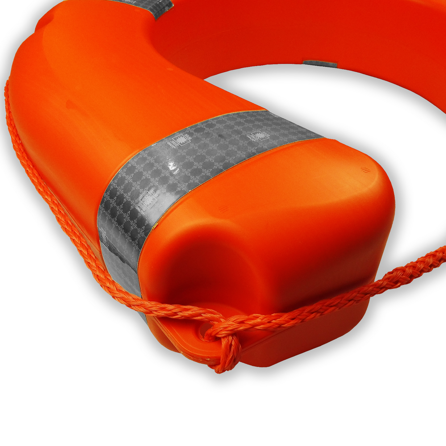 Orange Horseshoe Lifebuoy with Reflecting Stripes