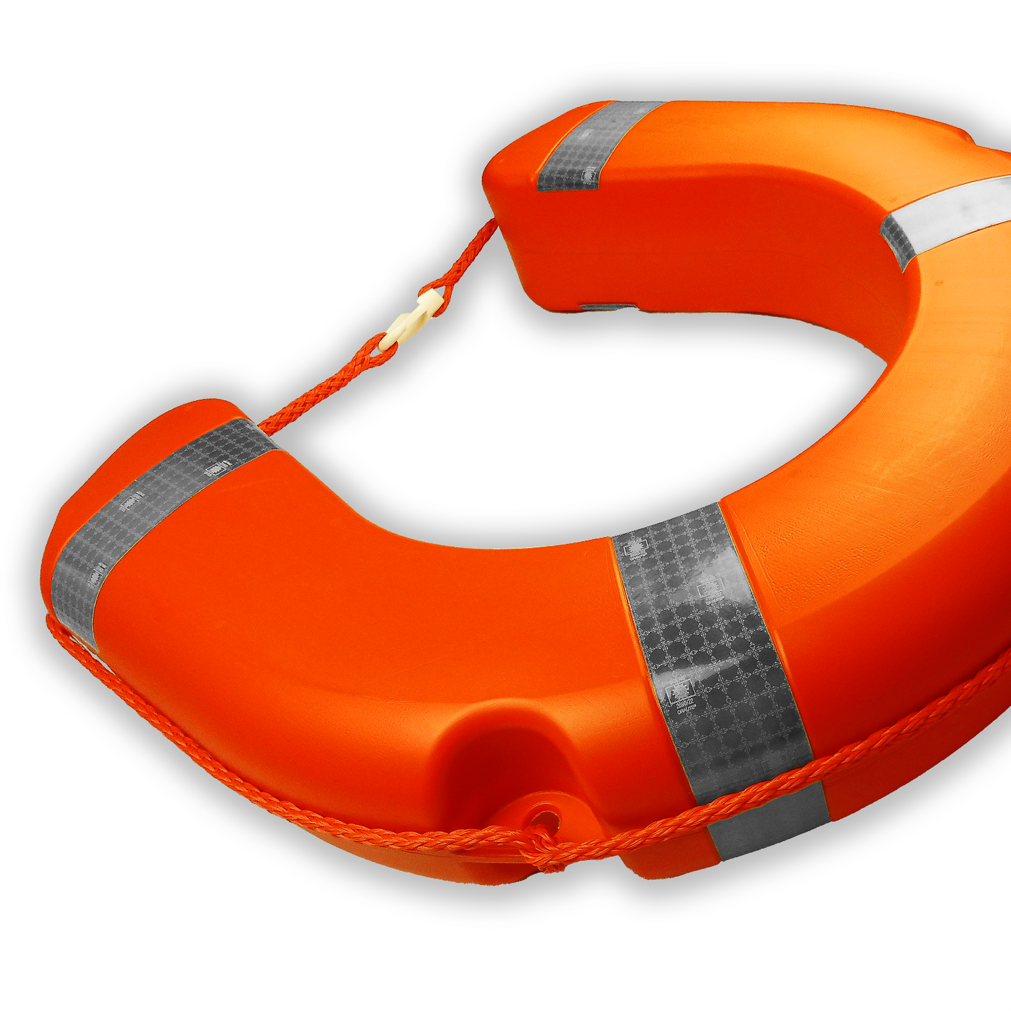 Orange Horseshoe Lifebuoy with Reflecting Stripes
