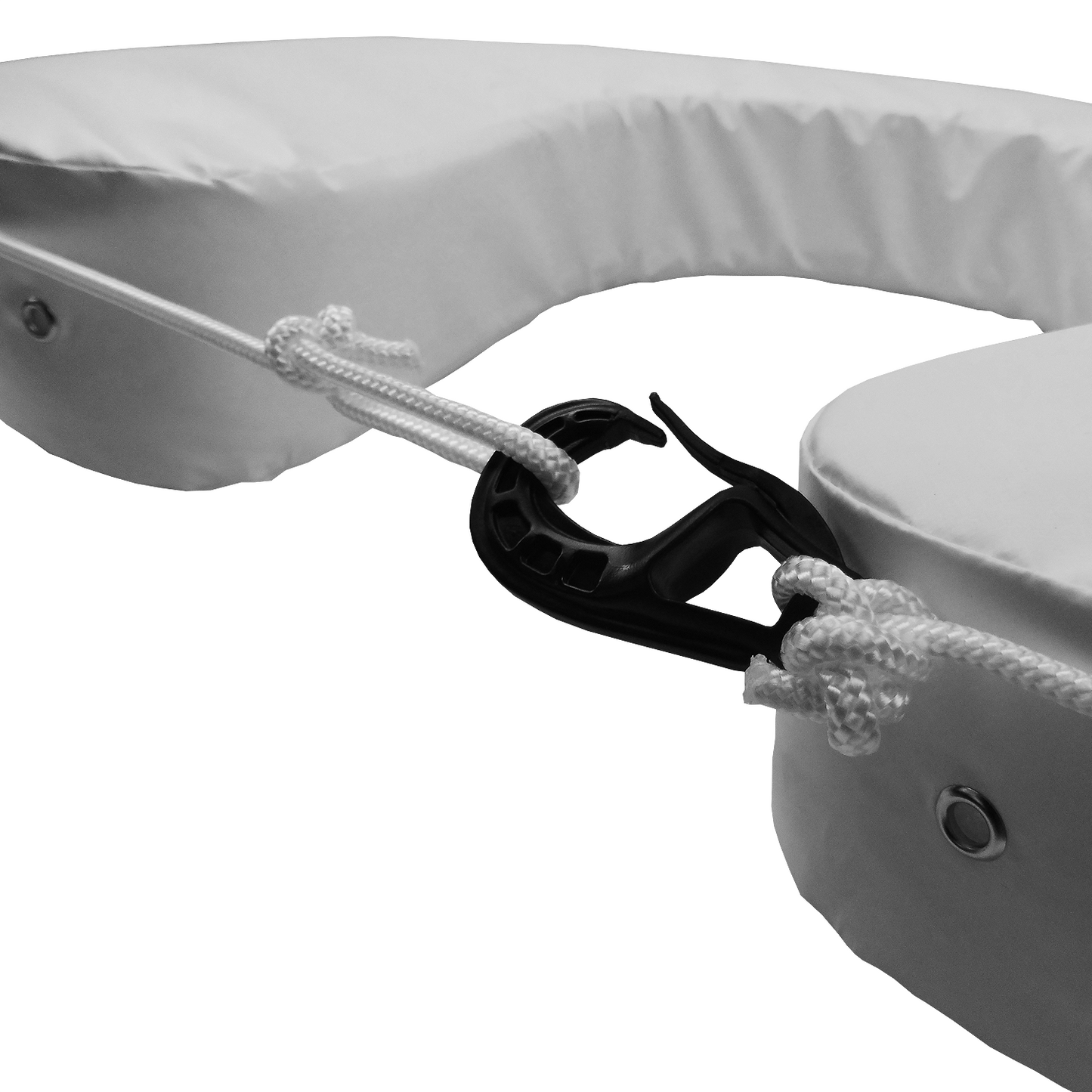 White Horseshoe Lifebuoy Set with Light and Holder