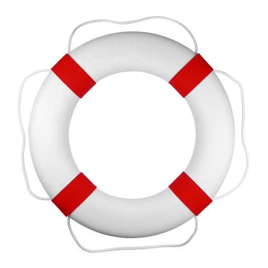Bouée de sauvetage premium – blanche et rouge